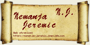 Nemanja Jeremić vizit kartica